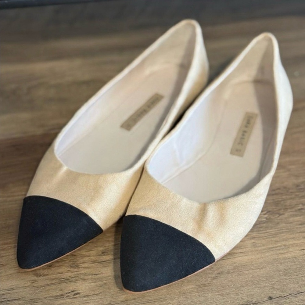 Zara Beige and Black Women's Flats